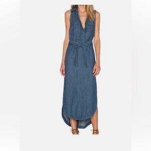 Free People Cecilia Chambray Shirt Dress S